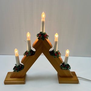 Vintage Swedish Jul Candelabra Candles for Window Saint Lucia Day Electric